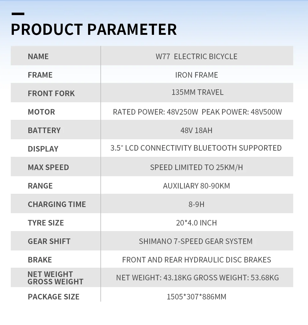 Electric Bike 250W Motor 48V18AH Batteries Hydraulic Brake Dual Suspension Electric Bicycle 20-Inch Fat Tire All Terrain E Bike 16 kf S589789c472da4412b6b792d99b992b7fq