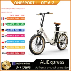 ONESPORT OT16-2 Electric Bike, 250W Motor 48V 15.6Ah Battery, 20" Tires, 25km/h Max Speed, 120km Range, Mechanical Disc Brakes