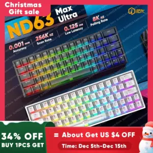 IROK ND63 Max ND63 Ultra ND68 Pro Gaming Magnetic Mechanical Keyboard 60% Layout RT0.001mm 8K 0.125ms Delay Wired Gamer Keyboard