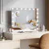 Lighted vanity mirror, dressing table mirror with 15/17 LEDs and 3 color temperatures, cosmetic mirror with touch control.