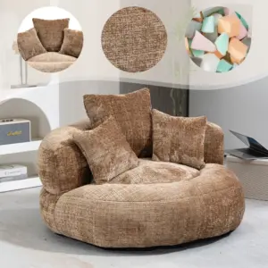 Living Room High Back Lazy Sofa Lounger, Chair Couch with Three Pillows, Durable Comfort, Single Gaming Sofa Chair for Bedroom