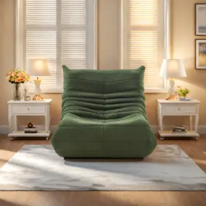 Rosahqnda Sitzsack, Sofa, Bodensessel, Rückenlehne, Teddy-Samt, Relaxsessel, Faulenzer-Sofa, Sitzsack-Sessel fürs Schlafzimmer