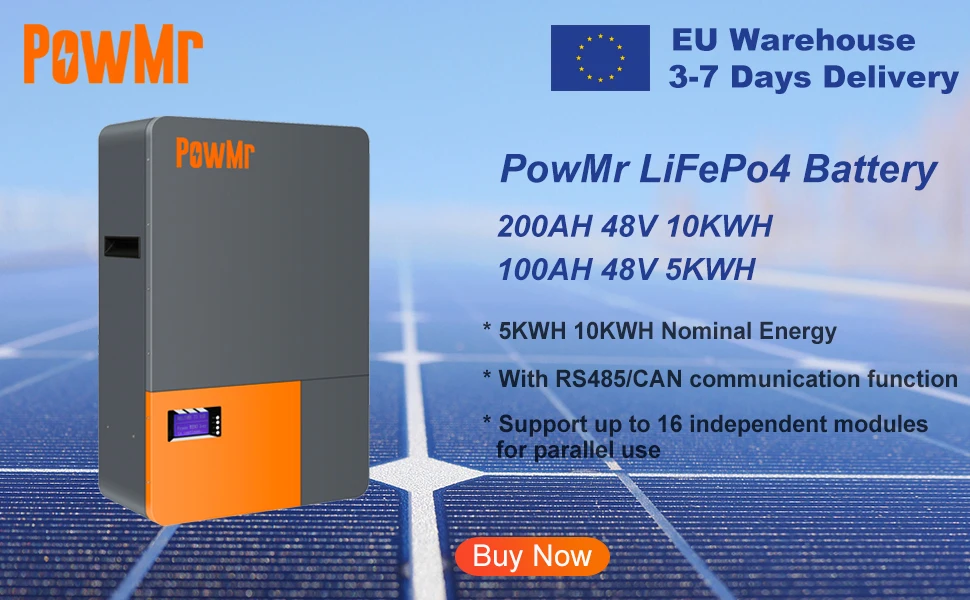 PowMr 300AH 200AH 150AH 100AH Lifepo4 Battery 12V 24V Battery Packs Solar Lithium Battery Rechargeable BMS Grade A 6000+ Cycle 7 kf S5dc03b2daaa64206a1c27d23a76524d9R