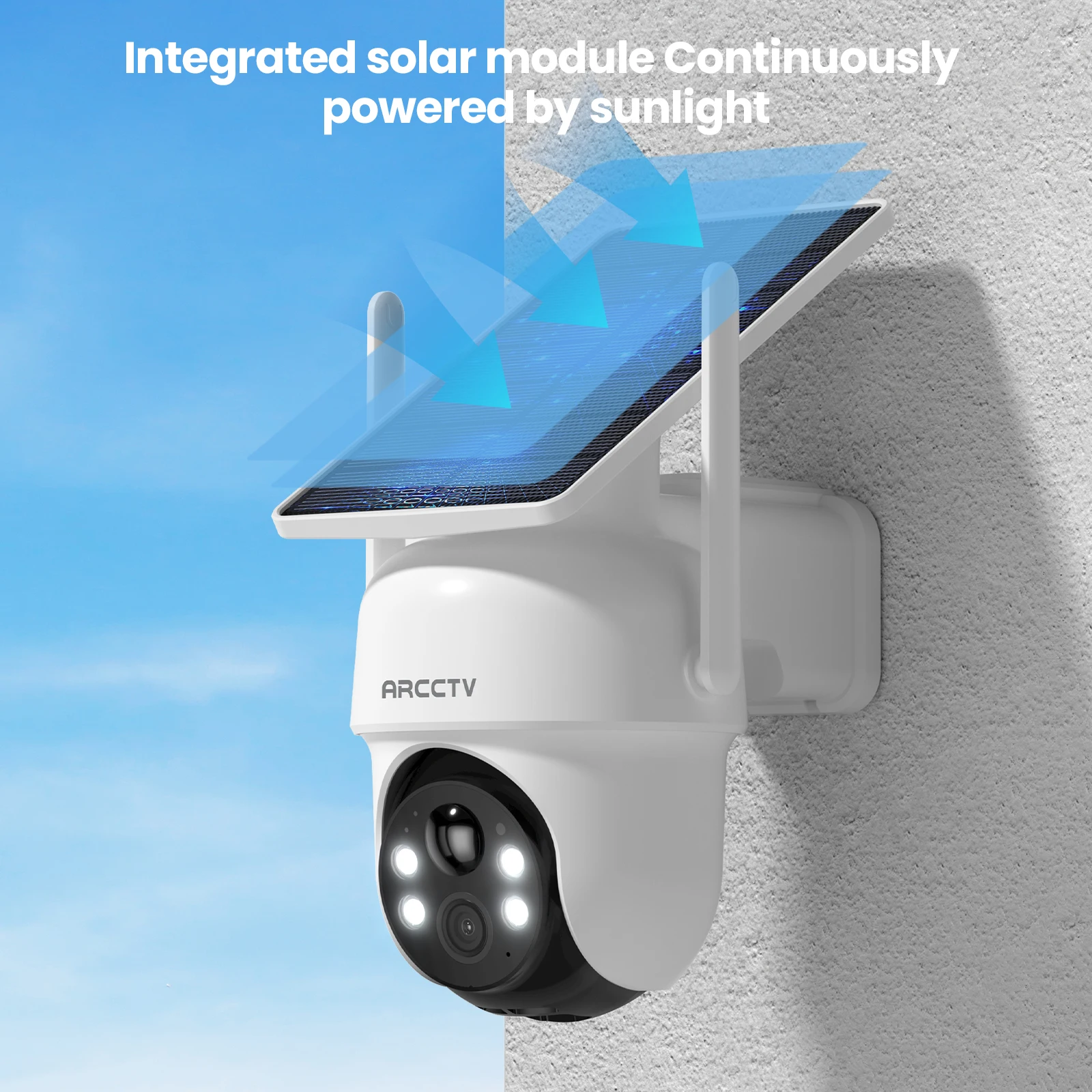 ARCCTV 4MP Wifi Solar Camera Kit Outdoor Wireless Security Surveillance Camera Set Siren Alarm Humanoid Detection Two Way Audio 8 kf S605061096ae54af7a821133a15e88858z