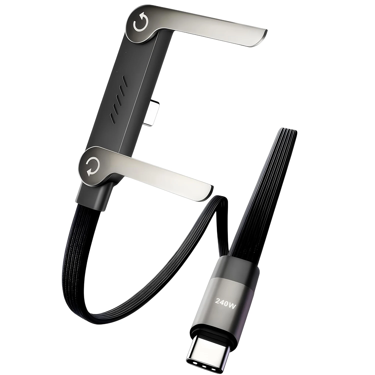 1.45m USB C Phone Chargers Stand Cable 240W Type C Fast Charging Cord For Phones Laptops Hide T Shaped Bracket Support 7 kf S60ac17cbd5134000b882c3f0af59ec094