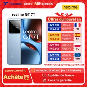 Globalna wersja smartfona realme GT 7T 5G AI Mediatek Dimensity 8400 Max 6,8" wyświetlacz AMOLED Bateria 7000 mAh Ładowanie 120 W