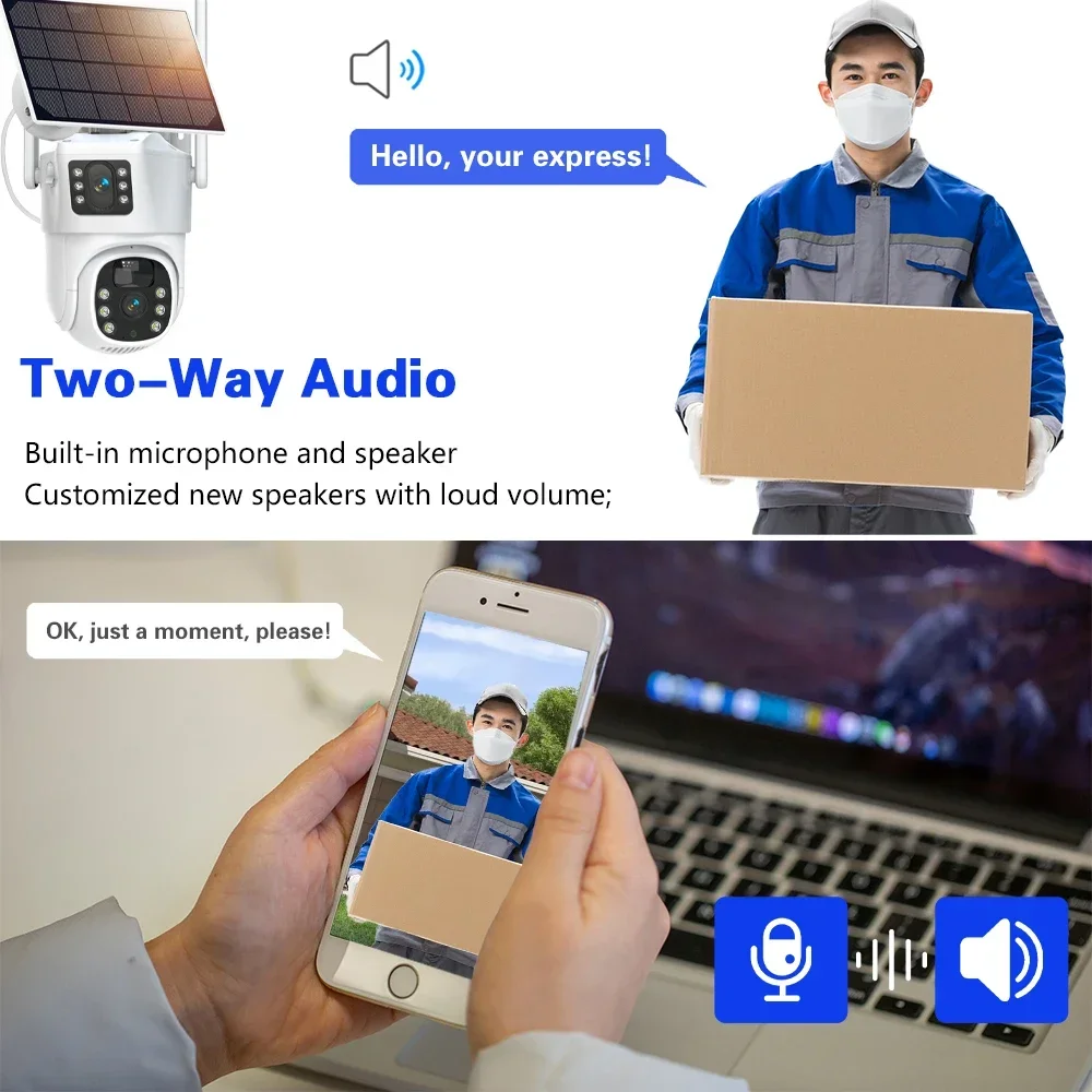 4K 8MP Dual Lens Wifi Solar CCTV Camera System 10CH Wireless NVR Kit Two-Way Audio PTZ IP Security Camera Video Surveillance Set 8 kf S62a73068a76f4ae895ee38c47a0d1989g