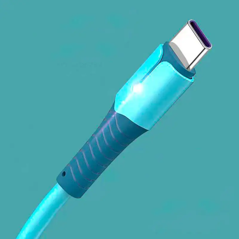 USB Type A To USB Type C Or Micro USB Liquid Silicone Data Cable With Light Applicable Android USB C Mobile Phone 10 kf