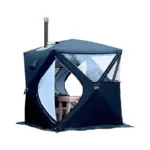 Portable Outdoor Sauna House with Large Window and Chimney Mouth, Quick Open, Thickened Warmth Fishing Tent, 4 Seasons, Winter