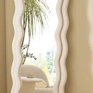 Full body floor standing mirror, bedroom dressing mirror, internet celebrity, three-dimensional irregular wave mirror