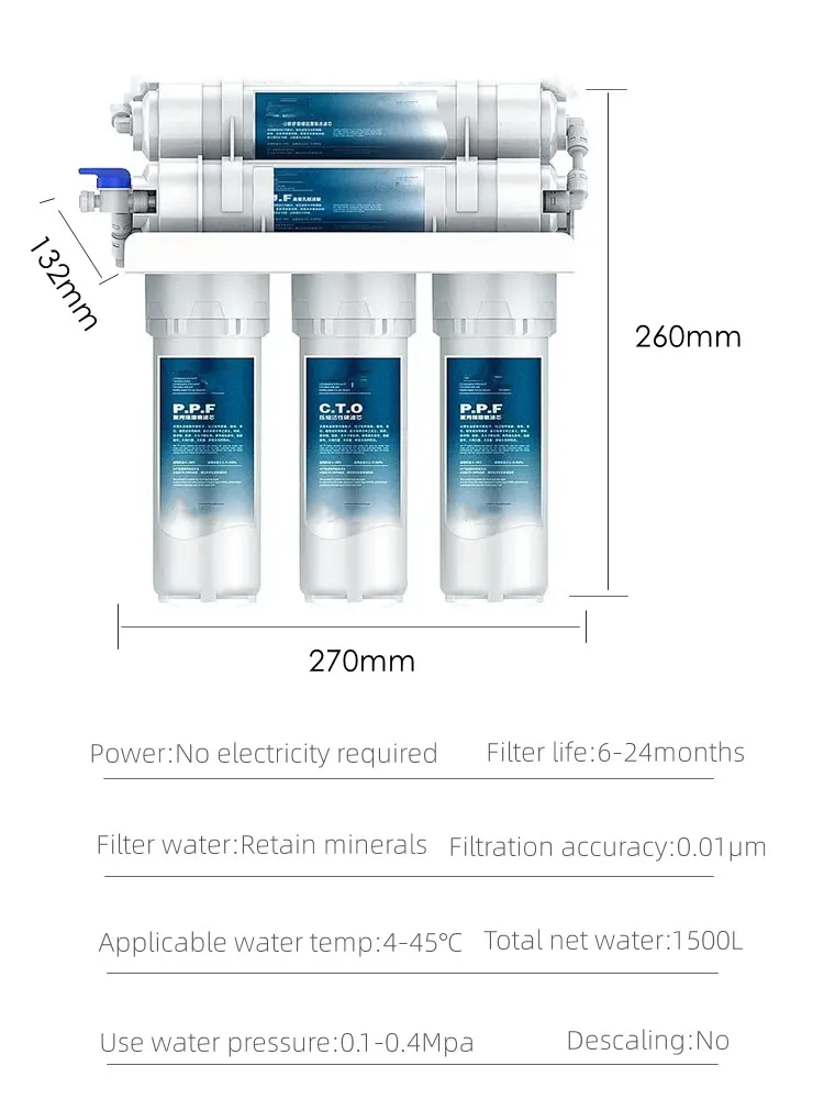 5 Stages Water Filter Purifier Household water cleaner Drinking Water Kitchen Tap Water Filter System Water Filter Purifier 18 kf S6d50d6bb962348f7b4f075d567f641ae6