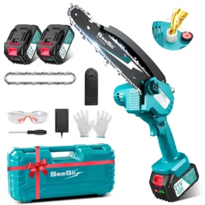 SEESII 8'' Mini Cordless Chainsaw kit Electric Chainsaw Wood Cutter Pruning Garden Power Tools For Makita 18V Battery pin