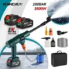 YOFIDRA 200Bar Brushless Electric High Pressure Washer 6-in-1 Car Washing Garden Water Spray Gun Fit For Makita 18V Battery Pin