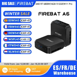 FIREBAT A6 Latest MINI PC AMD Ryzen 7 6800H 16GB DDR5 RAM 512GB SSD WIFI6 BT5.2 Portable Desktop MINI-PC Computer