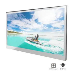 Souria 22 inches Smart Magic Mirror Waterproof TV for Bathroom Hotel DTV Tuner WiFi Bluetooth Built-in Apps Store ATSC DVB-T T2