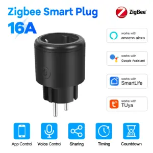Zigbee Smart Plug EU Standard 16A 20A Socket Hub Required Energy Monitor Works With Alexa Google Home Smart Life App ZigBee 3.0