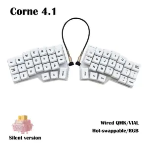 Corne V4.1 Split Ergonomics Hot-swappable MX full Assembled Mechanical Keyboard Wired South RGB VIAL Outemu Silent Version