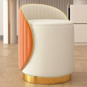 lmakeup chair light luxury bedroom home dressing stool back simple makeup stool seat,360° swivel dressing stool,Suitable for bed