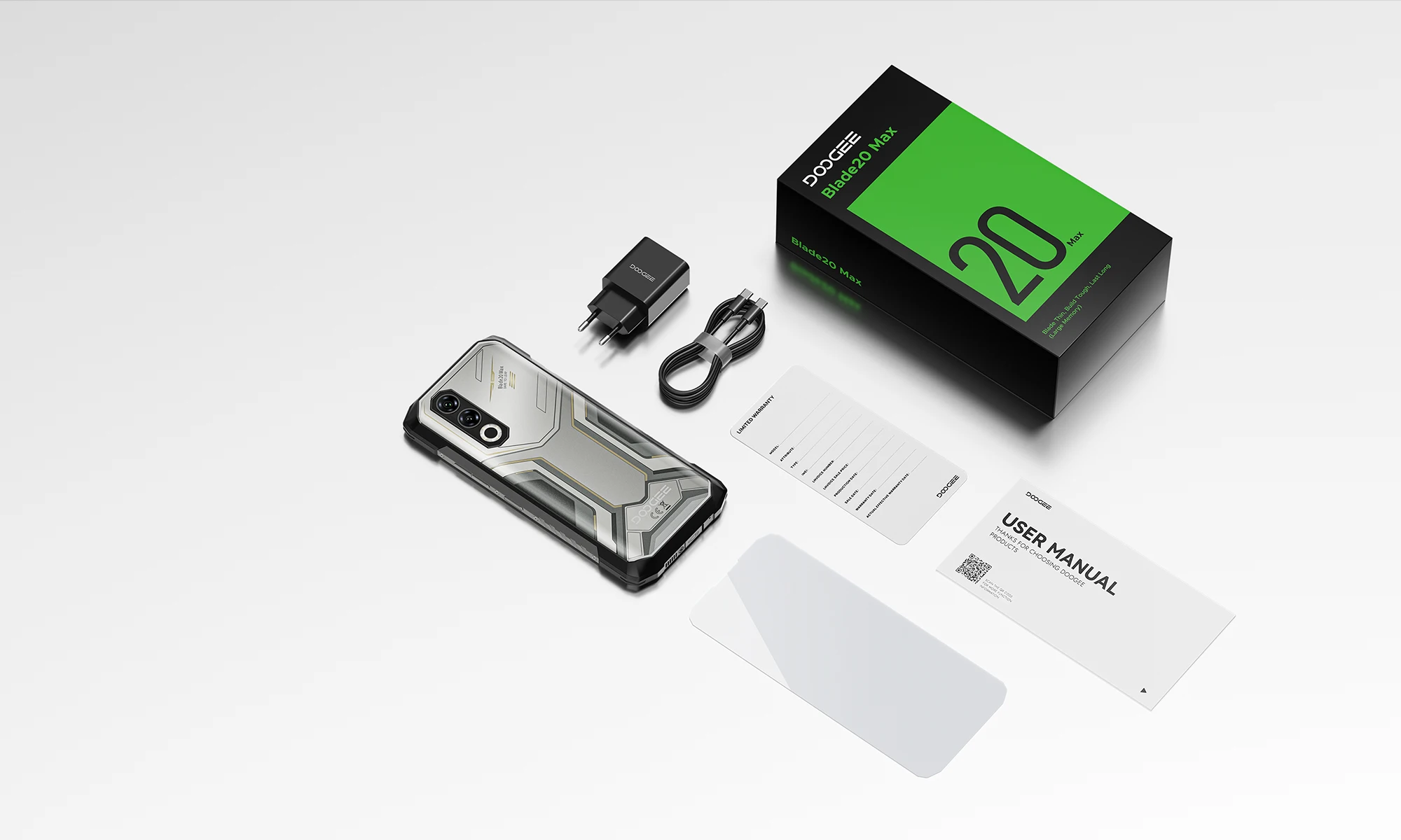 DOOGEE Blade20 Max Rugged Phone 36GB RAM(12+24) 1TB ROM Gemini AI 6.6" 120Hz 11800mAh Battery Android 15 Helio G100 Smartphones 35 kf S72746e56c77445c9a723a69df8492470P