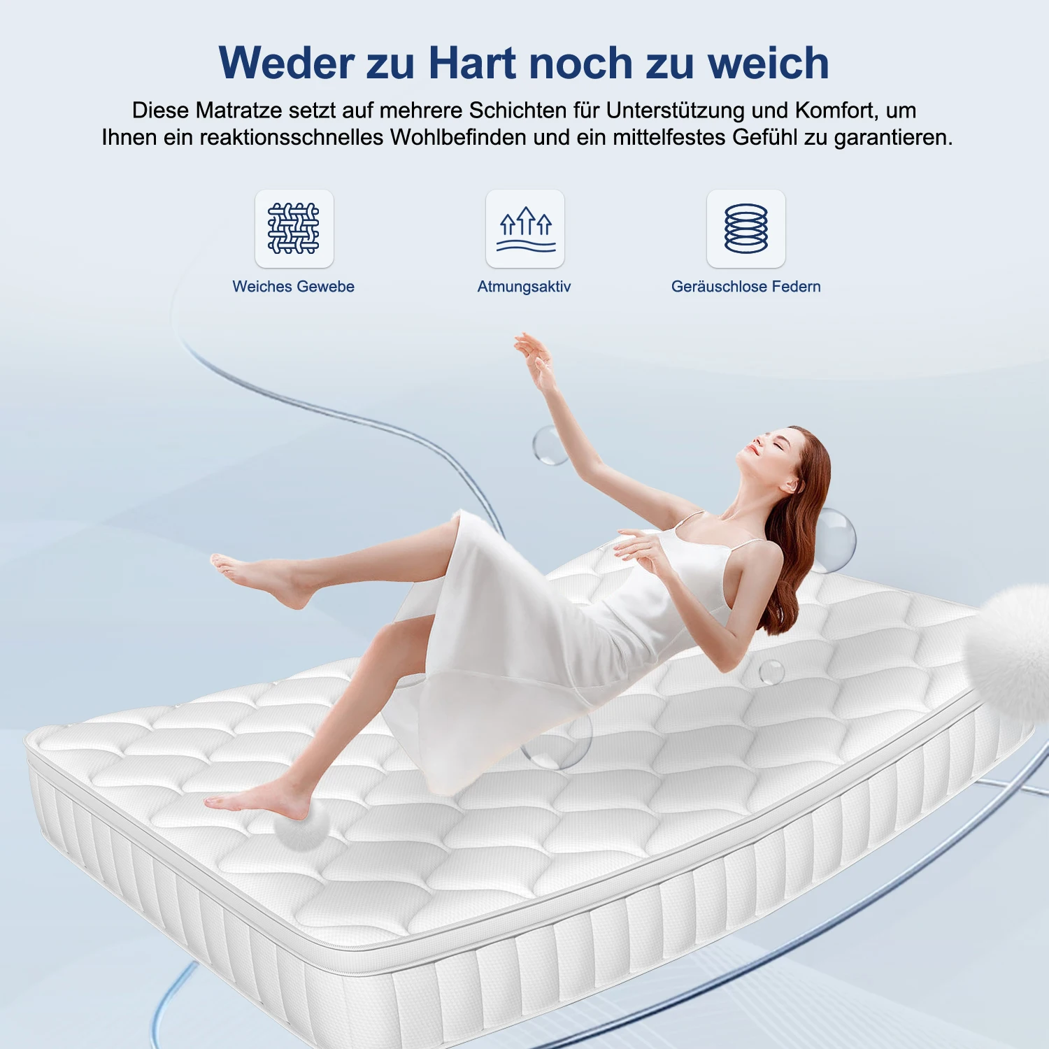 AUTHMIC 7-Zone Pocket Spring Mattress 25cm Thick Medium Firm Hybrid Breathable Anti-Mite Noiseless Bed for Adults Sleep Support 12 kf S728cc854b47b4edfbdc4229f73c55b03i