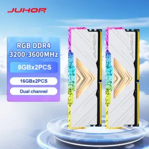 JUHOR Memoria Ram RGB DDR4 8GBX2 16GBX2 3200MHz 3600MHz Kit Dual-Channel Atemberaubender Desktop-Speicher