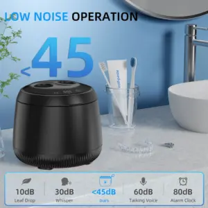 KUNPHY Mini Rechargeable Cordless Ultrasonic Retainer Cleaner Machine 200ML Portable Dental Cleaning Pod with UV Light 4 Modes