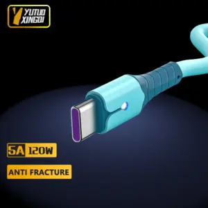 USB Type A To USB Type C Or Micro USB Liquid Silicone Data Cable With Light Applicable Android USB C Mobile Phone