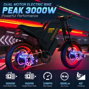 COSWHEEL Electric bike GT20 PRO 3000W Dual Motor 48V 40AH Electric Bicycle 20 Inch Fat Tire Off-Road Mountain EBike 2 kf S7353f09734204c089f21f22b421c30c4k