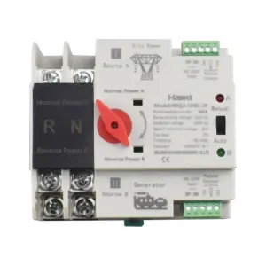 Single Phase Din Rail 2P 125A AC 230V Mini ATS Dual Power Automatic Transfer Electrical Selector Switches Uninterrupted Power