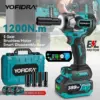 YOFIDRA Brushless 1200N.M Torque Electric Impact Wrench Cordless Electric Screwdriver Power Tools For Makita 18V Battery Pin
