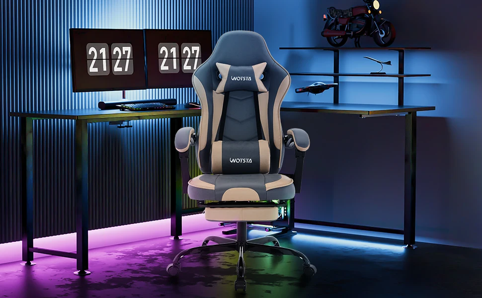 WOTSTA Gaming Chair with Footrest Gamer Chairs Ergonomic with Lumbar Cushion Headrest Chair Height Adjustable Computer Chair 14 kf S750c4bc6ac5249bab5b34cdf36846561J