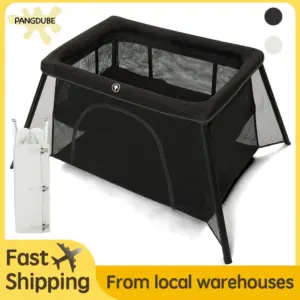 PANGDUBE Foldable Baby Playpen with Soft Mattress Portable Travel Crib Safety Fence for Newborn Toddler Indoor Outdoor Use