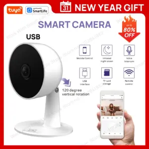 Tuya Smart 3MP HD Indoor Home Security Camera for Baby/Elder/Pet/Nanny,With Real-time APP Alert,2-Way Audio,Human body detection