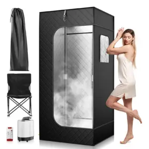 Sauna Tent Steam Sauna for Home 9 Heat Levels Portable Sauna with 2.6L Steamer, Folding Chair, Remote Control, 180 x 80 x 80 cm