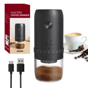 Portable Electric Coffee Bean Grinder with 35 Fine Adjustment Settings, USB Rechargeable Compact Coffee Grinder for Home Use