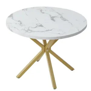 EGOONM Modern Luxury Dining Table Imitation Marble Effect Household Round Dining Table Simple Cafe Tables Home Furniture 100CM 2 kf S794c7aa8a3854af8bdc58ccc7864ea5fT