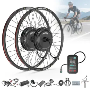 [ON SALE] 48V 1000W 1500W Wheel Hub Motor Electric Bike Conversion Kit High Power Varstrom JYLT Hub Motor Rear Front Drive Wheel Kit Disc Brake Cassette Fits 26 27.5 28 29 700C Wheel with LCD Display EKD01 VD18MT for eCity eMTB DIY