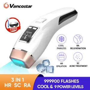 Vancostar 4in1 Laser Hair Removal IPL Epilator 999000 Flash Cooling Acne Treatment Rejuvenation Device for Home Bikini Trimmer