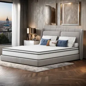 Rosahqnda 90/140/160x200 cmPocket Spring Mattress 7-Zone Hardness H3 with Memory Foam Mattress, Height 25 cm