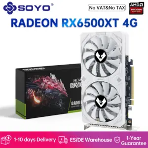 SOYO World Premiere AMD Radeon RX6500XT 4G Graphics Card GDDR6 Memory, HDMI-Compatible OpenGL 4.6 DirectX 12 for Gaming Computer