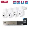 ZOSI 5MP 360°View Wired Security Camera System 5MP/2MP Pan Tilt Home Surveillance Cameras Indoor Outdoor H.265+ 8CH CCTV DVR