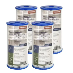 Coronwater 4.5"X 10" Pleated Polyster Water Filter Cartridge For Whole House Sediment Filtration 4Pack