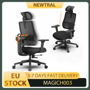 NEWTRAL MAGICH003 Ergonomic Office Chair, Auto-Following Backrest, Adaptive Lower Back Support, Adjustable Headrest Seat Depth