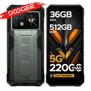 DOOGEE S200 Max 5G Wytrzymały telefon Bateria 22000 mAh Wyświetlacz tylny 1,3 cala 36 GB (16 + 20) 512 GB Podwójna latarka Telefon z aparatem AI 108 MP