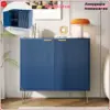 Anajqaqia Chest of Drawers with 2 Doors and Metal Legs, Sideboard, Kitchen Cabinet, Living Room, Bedroom, 80x40x78 cm, Dark Blue