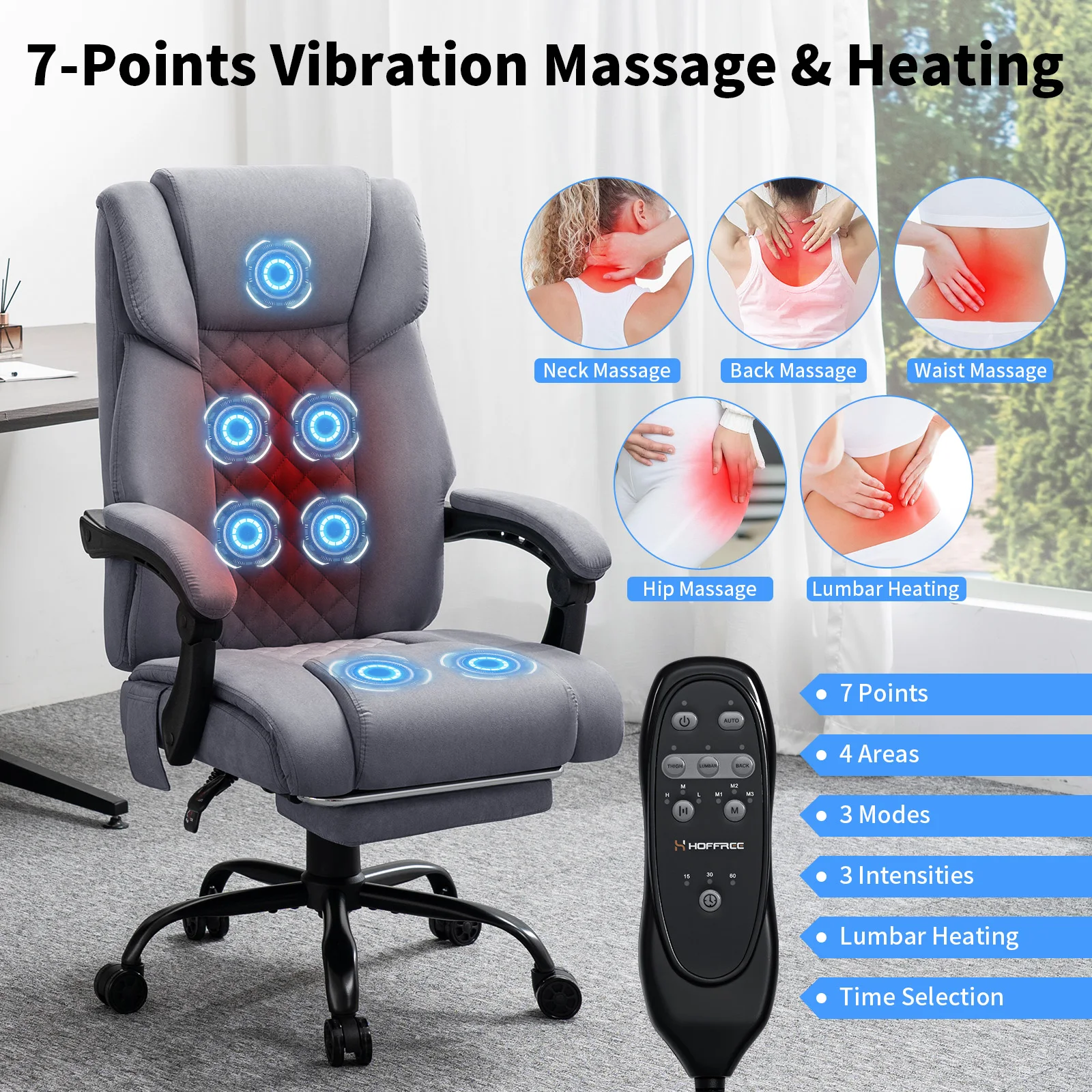 Gaming Chair Massage Office Chair Ergonomic with Heating and 7 Vibration Points Footrest, 200KG Load Capacity Executive Chair 9 kf S7da93fab0dce4faca711bf3d7f6cba0dJ