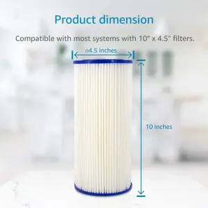 Coronwater 4.5"X 10" Pleated Polyster Water Filter Cartridge For Whole House Sediment Filtration 4Pack 5 kf S7e49a64f2f9f4c76b5e128f5e605a905O