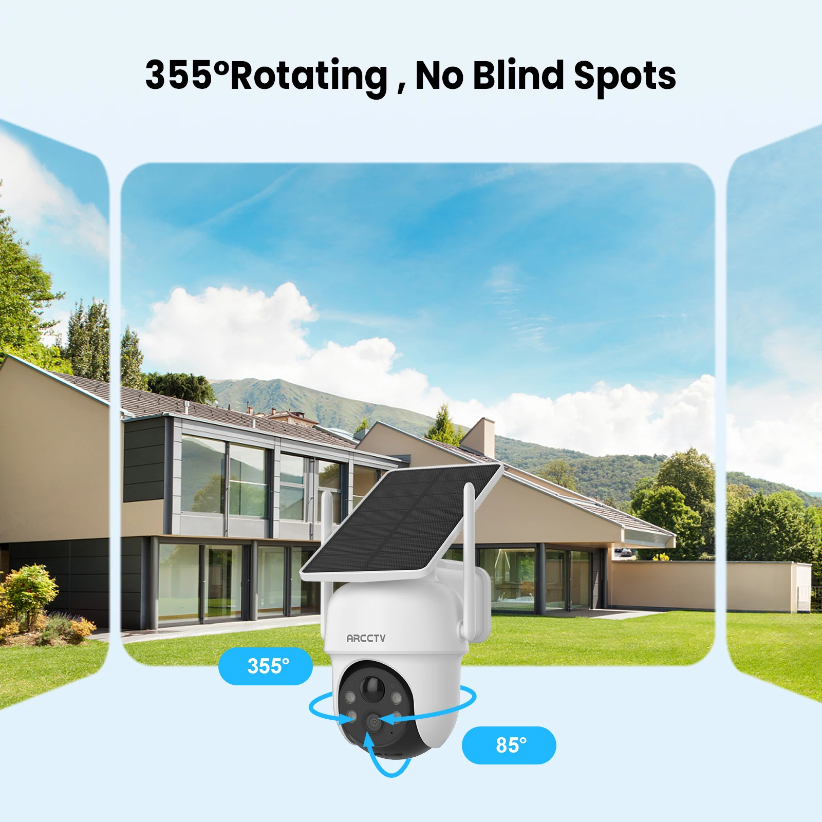 ARCCTV 4MP Wifi Solar Camera Kit Outdoor Wireless Security Surveillance Camera Set Siren Alarm Humanoid Detection Two Way Audio 14 kf S7f335c2f03a641ca84ee0bb2200a71eft