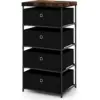 Storage cabinet with fabric drawers with removable and folding drawers for bedroom, living room and hallway, black