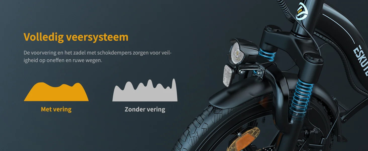 ESKUTE D100 Foldable E-Bike 250W Powerful Motor 36V13AH Lithium Battery Adult Electric Bike 16 Inch Tire City Commuting E-Bike 14 kf S7f970df12a2e4be3850cc24b321d3ef2P